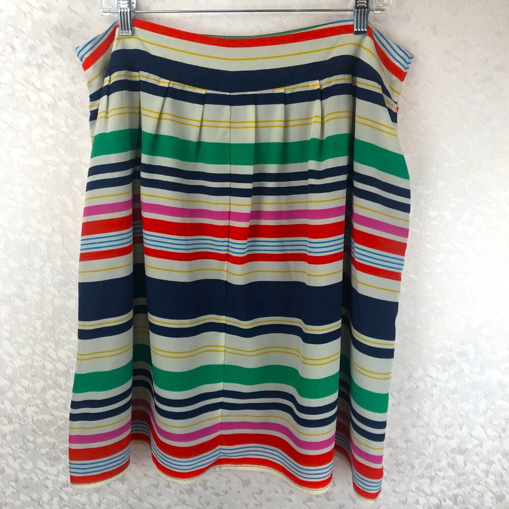 R MY Multi-Color Striped Flowy Lined Skirt with Zipper and Side Pockets Size XL - Picture 2 of 14